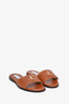 Jimmy Choo Brown Leather JC Flat Slides Size 37.5