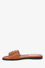 Jimmy Choo Brown Leather JC Flat Slides Size 37.5