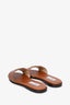 Jimmy Choo Brown Leather JC Flat Slides Size 37.5