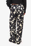 Dries Van Noten Black/Cream Wide Leg Printed Pants Size 36