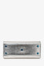 Saint Laurent Silver Metallic Lizard Embossed Leather Baby Sac De Jour Top Handle with Strap