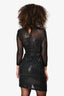 Just Cavalli Black Faux Leather Snakeskin Patterned Buckle Detail Dress Size 40