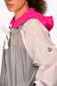Moncler Grey/White/Pink Fuschia Giubotto Zip Up Windblocker Jacket Size 2
