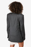 Balenciaga 2019 Grey Wool Shoulder Padded Oversize Blazer Size 38