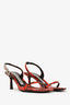 Alexander Wang Red Snakeskin Embossed Heeled Sandals Size 36