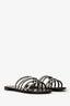 Giuseppe Zanotti Black Leather Crystal Embellished Sandals Size 36