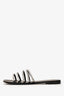 Giuseppe Zanotti Black Leather Crystal Embellished Sandals Size 36