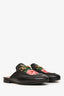 Gucci Black Leather Floral Embroidered Princeton Mules Size 36