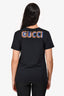Gucci Black Multicolour Dog Embellished Crewneck T-Shirt Size XXS