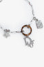 Christian Dior Silver Tone Logo Charm Bracelet