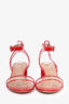 Aquazzura Red Patent Leather "Minimalist Sandal 50" Heels Size 35