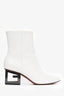 Givenchy White Calf Leather 'Triangle' Ankle Boots Size 35