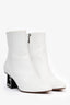 Givenchy White Calf Leather 'Triangle' Ankle Boots Size 35