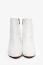 Givenchy White Calf Leather 'Triangle' Ankle Boots Size 35