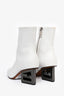 Givenchy White Calf Leather 'Triangle' Ankle Boots Size 35