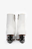 Givenchy White Calf Leather 'Triangle' Ankle Boots Size 35
