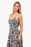 Maje Blue/Black Floral Sun Dress Size 34