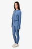 Camila Coehlo Blue Ribbed Lightweight Hoodie + Joggers Set Size XXS