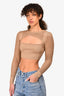 Camila Coelho Brown Crochet Crop Top Size XS