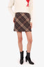 Burberry Brown Wool Plaid Skirt Size 38