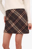 Burberry Brown Wool Plaid Skirt Size 38
