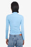 Dion Lee Blue Silver Embellishment Mock Neck Long-Sleeve Top Size 2