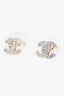 Pre-Loved Chanel™ Silver Crystal CC Logo Stud Earrings