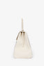 Delvaux White Leather Silver Stitch Detail Brilliant MM Top Handle SHW (As Is)