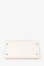 Delvaux White Leather Silver Stitch Detail Brilliant MM Top Handle SHW (As Is)