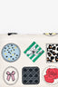 Christian Dior White Leather Patch Detail Wallet On Chain