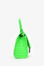 Balenciaga Neon Green Croc Embossed Nano Hourglass Crossbody