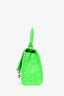 Balenciaga Neon Green Croc Embossed Nano Hourglass Crossbody