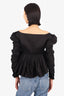Khaite Black Ruched Sweetheart Neck Long-Sleeve Top Size 6