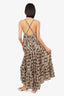 L'Agence Brown Silk Patterned Maxi Dress Size Small