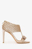 Salvatore Ferragamo Gold Sequined Pelleas Heels Size 5