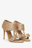 Salvatore Ferragamo Gold Sequined Pelleas Heels Size 5