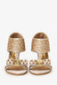 Salvatore Ferragamo Gold Sequined Pelleas Heels Size 5