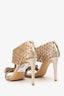 Salvatore Ferragamo Gold Sequined Pelleas Heels Size 5