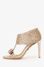 Salvatore Ferragamo Gold Sequined Pelleas Heels Size 5