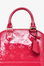 Louis Vuitton 2015 Fuchsia Patent Leather Alma BB Top Handle with Strap
