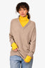 Erika Cavallini Beige Wool/Cashmere Sweater with Yellow Turtleneck Size M