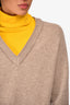 Erika Cavallini Beige Wool/Cashmere Sweater with Yellow Turtleneck Size M
