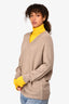 Erika Cavallini Beige Wool/Cashmere Sweater with Yellow Turtleneck Size M