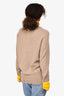 Erika Cavallini Beige Wool/Cashmere Sweater with Yellow Turtleneck Size M