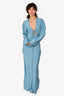 Christopher Esber Blue Silk Maxi Cutout Dress Size 8