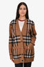Burberry Brown Check Wool/Cashmere Cardigan Size XL
