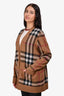 Burberry Brown Check Wool/Cashmere Cardigan Size XL