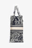 Christian Dior 2021 Navy Toile de Jouy Canvas Large Book Tote with Twillys