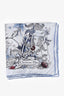 Christian Dior Blue Printed Silk 'Jardin Magique' 90cm Square Scarf