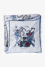 Christian Dior Blue Printed Silk 'Jardin Magique' 90cm Square Scarf